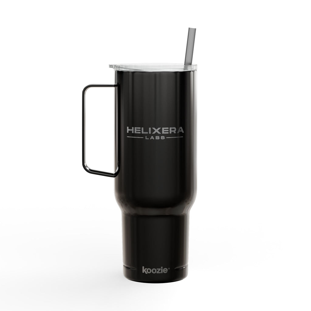 Vaso térmico grabado de 40oz con tapa y popote — Logo de Helixera Labs